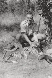 Chaplin Court Treatts leopard, Abercorn to Tukuyu, Tanganyika, 1925 (1927). Artist: Thomas A Glover Chaplin Court Treatts leopard, Abercorn to Tukuyu, Tanganyika, 1925 (1927). Artist: Thomas A Glover