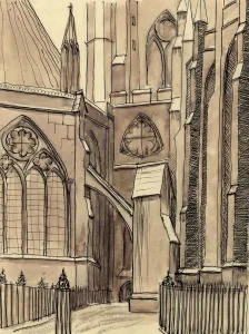 Chapter House Prints: The Chapter House, Westminster Abbey, London, c1950. Creator: Shirley Markham