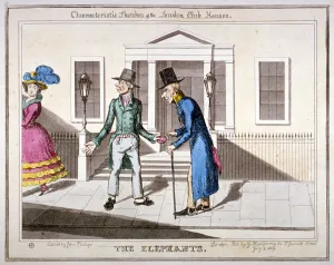 Pall Mall Gallery: Characteristic sketches of the London club houses : The Elephants, 1829. Artist