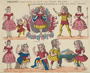 Characters, from Jack the Giant Killer, Plate 2 for a Toy Theater, 1870-90. 1870-90