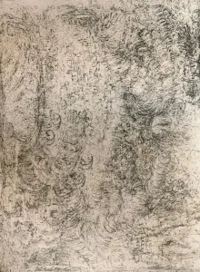 Charcoal Drawing, representing a Deluge, from the Royal Library, Windsor Castle, 1883. Artist: Leonardo da Vinci Charcoal Drawing, representing a Deluge, from the Royal Library, Windsor Castle, 1883. Artist: Leonardo da Vinci