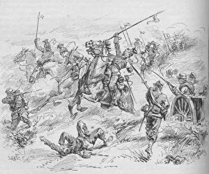 Shooting Gallery: Charge of the 16th Uhlans, 1902. Artist: Evelyn Stuart Hardy
