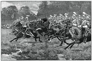 Dragoon Guard Gallery: Charge of the 5th and 7th Dragoon Guards, review in Windsor Park, 1900