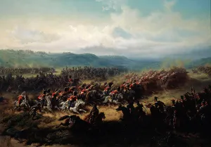 Balaklava Prints: Charge of the English Light Brigade at the Battle of Balaclava on 25 October 1854