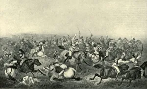 1st Earl Roberts Prints: Charge of Hodsons Horse at Rhotuck, 1857, (1901). Creator: George Francklin Atkinson