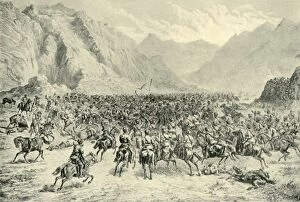 Anglo Afghan War Gallery: Charge of Punjab Cavalry in the Second Action Near Charasia, on 24th April 1880, (1901)