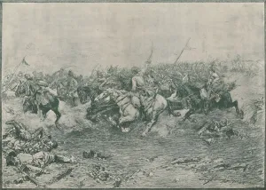 Piedmont Prints: Charge of the Twelfth Hussars at the Battle of Marengo, 1800, (1896)