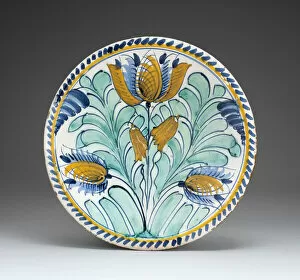 Tin Glazed Collection: Charger, Bristol, 1700 / 25. Creator: Unknown