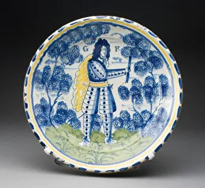 Faience Gallery: Charger, Lambeth, 1714/27. Creator: Unknown
