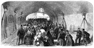 Subterranean Prints: The Charing-Cross Railway: covered way leading to the platform, 1864. Creator: Unknown