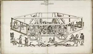 Artillery Cannon Collection: Chariot. From Genetto by Berthold Holzschuher, 1558