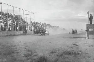 Race Track Prints: Chariot race at 4th of July celebration, between c1900 and c1930. Creator: Unknown
