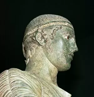 Charioteer Gallery: Detail of the Charioteer of Delphi, 5th century BC