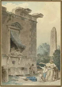 Robert Hubert Prints: Charitable Ladies, c. 1780/1785. Creator: Hubert Robert