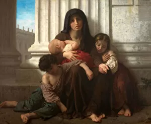 Destitution Gallery: Charity, 1865 (also known as The Indigent Family ). Creator: William-Adolphe Bouguereau