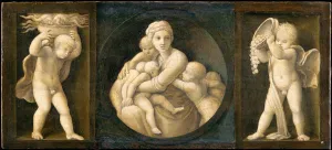 Destitution Gallery: Charity (Baglioni family Altarpiece, predella panel), 1507