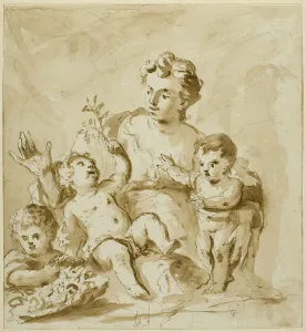 Charity with Mother (Mother with Three Infants), n.d. Creator: Unknown