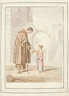 Friar Prints: Charity of Procida, leaf from A Collection of Dresses by David Allan Mostly from Nature