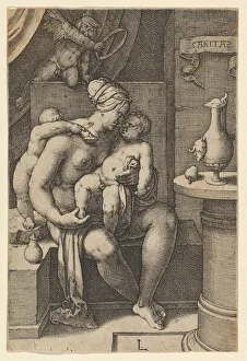 Charity, from the series The Seven Virtues, 1530. Creator: Lucas van Leyden Charity, from the series The Seven Virtues, 1530. Creator: Lucas van Leyden