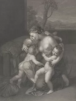 Images Dated 26th October 2020: Charity with three small children, 1795. Creator: Raphael Morghen
