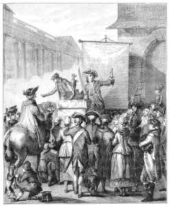The Charlatan At The Louvre, Paris, (1885).Artist: Jean Duplessis-Bertaux The Charlatan At The Louvre, Paris, (1885).Artist: Jean Duplessis-Bertaux
