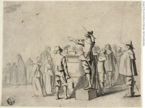 Charlatan Prints: The Charlatan (recto), and Two Standing Figures (verso)