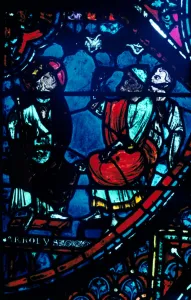 Charlemagne looks at the Milky Way, stained glass window, Chartres Cathedral, France, c1225 Charlemagne looks at the Milky Way, stained glass window, Chartres Cathedral, France, c1225