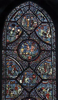 Carlomagno Gallery: Charlemagne Window, Cathedral of Chartres, France, c1225