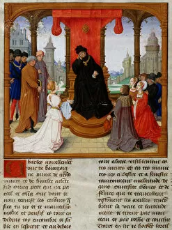 Burgundy Collection: Charles the Bold, dressed in black in mourning for Philip the Good, Mid of the 15th cen