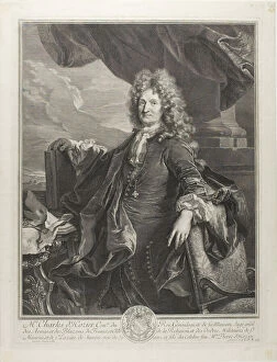 Hyacinthe Rigaud Gallery: Charles d Hozier, Kings Genealogist, 1691. Creator: Gerard Edelinck