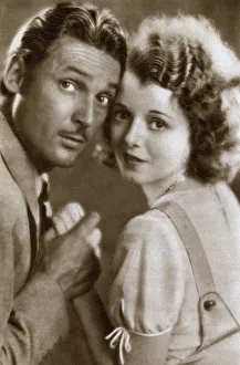 Show Business Prints: Charles Farrell and Janet Gaynor, American actors, 1933
