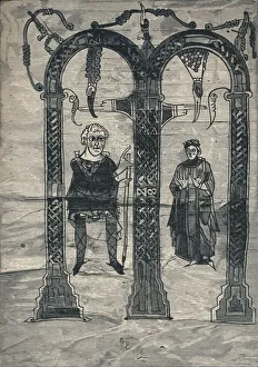 Charlemagne Prints: Charles The Great and His Wife, after the Earliest Portrait, c775, (1907)