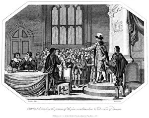 Demanding Collection: Charles I demanding that the five members he accused of treason be handed over to him