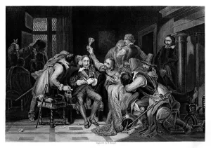Guard Room Prints: Charles I in the guard room, (1860). Artist: W Hulland