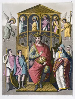 Ferrario Prints: Charles II, the Bald, 9th century Frankish king and Holy Roman Emperor, (c1820-1839)