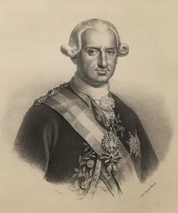 Charles IV (1748-1817), King of Spain from 1788-1808, son of Charles III, engraving 1870 Charles IV (1748-1817), King of Spain from 1788-1808, son of Charles III, engraving 1870
