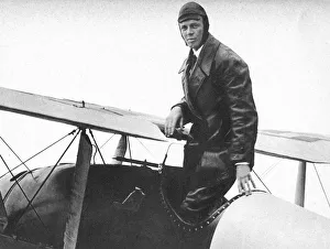 Charles Lindburgh, record breaking aviator, 1927