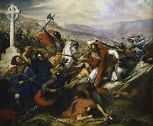 Battle Of Tours Gallery: Charles Martel in the Battle of Tours, 1837. Creator: Steuben, Charles de (1788-1856)