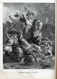 Battle Of Tours Gallery: Charles Martel at Tours, 1882. Artist: Bleibtreu, Georg (1828-1892)