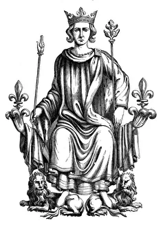 King Charles Vi Prints: Charles VI, 14th century, (1870)