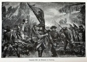 Great Northern War Collection: Charles XII of Sweden in Battle, 1882. Artist: Anonymous