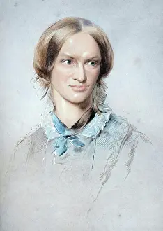 Wellesley Prints: Charlotte Bronte, English novelist, 1850. Creator: George Richmond
