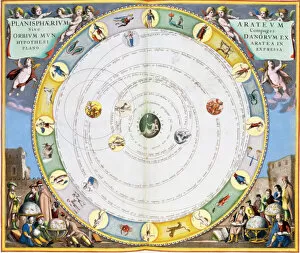 Chart describing the movement of the Planets, 1660-1661. Artist: Andreas Cellarius