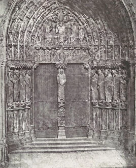 Chartres Collection: [Chartres Cathedral, Central Portal of the South Transept; The Last Judgment], 1855