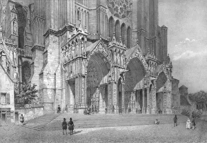Chartres Prints: Chartres Cathedral, northern France, c1830s. Artists: Jean Jacottet, Philippe Benoist