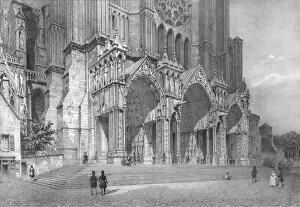Chartres Collection: Chartres Cathedral, northern France, c1830s. Artists: Jean Jacottet, Philippe Benoist