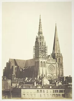 Architecture Et De Sculpture And Collection: Chartres Cathedral, West Facade, 1854, printed 1854. Creators: Bisson Freres