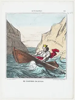 Difficulty Prints: De Charybde en Scylla, 1869. Creator: Honore Daumier