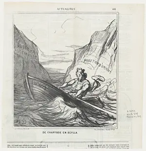 Difficulty Prints: De Charybde en Scylla, 1869. Creator: Honore Daumier