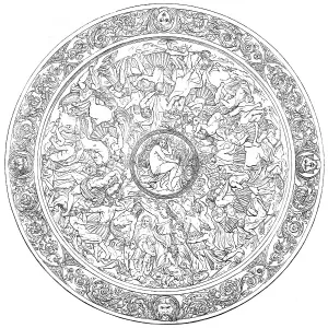 Briton Prints: Chased silver shield, by Lambert, in the International Exhibition, 1862. Creator: Unknown